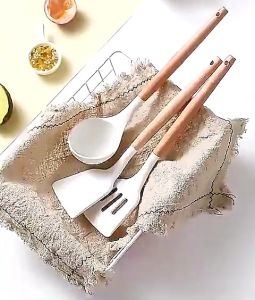 Nipiin White Silicone Kitchen Utensil Set For Non stick Pan Heat Resistant Design Set Food Grade COD