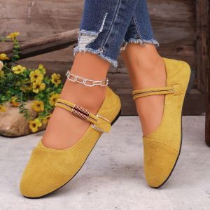 [Free Shipping] Shallow-Toe Flats WomenS Spring New Collection Retro And Elegant Style Flat-Soled Shoes