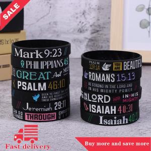 [COD] 13pc Faith Believe Peace Grace Bible  Religious Bracelet Sport Silicone Bracelets Rubber Wristband