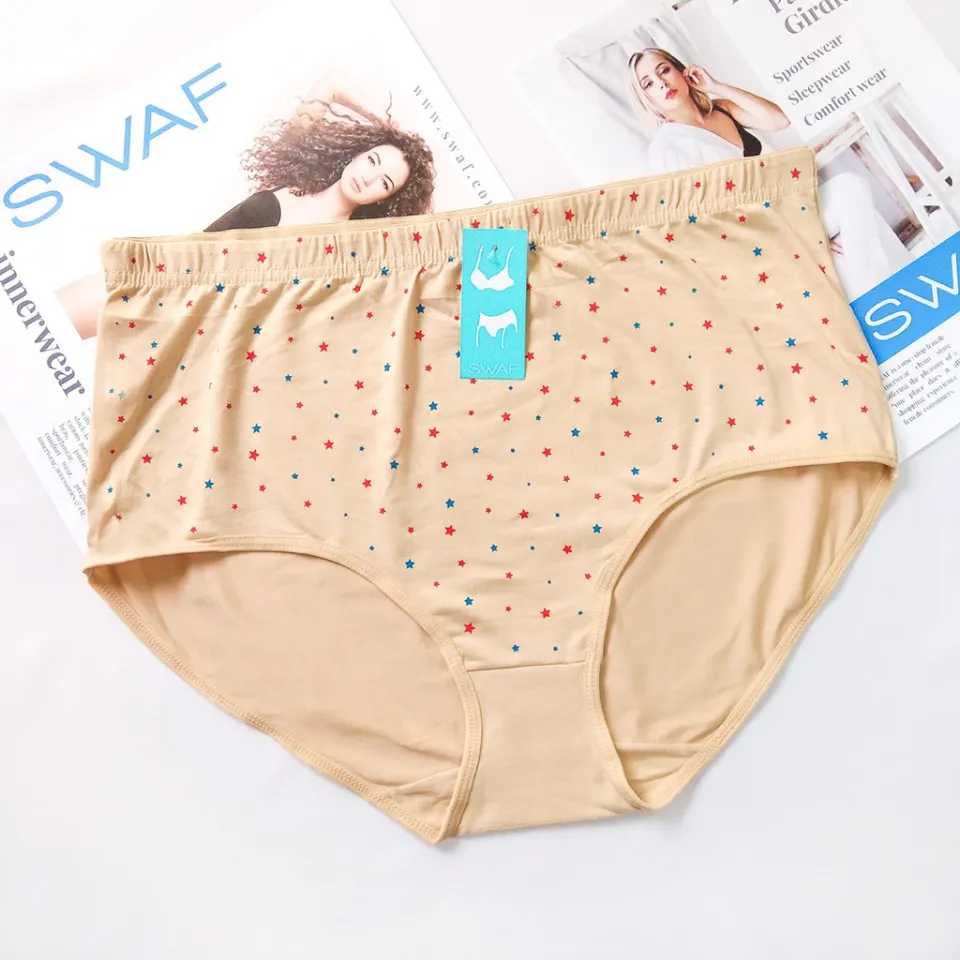 Swaf F0762 3XL Plus Size Mid Waist Soft Comfort Women Panty Underwear  Breathable Underpants (Ready Stock in Malaysia)