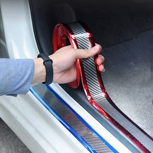 Car Bumper Sticker Car Carbon Fiber Rubber Threshold Protection Sticker Door Sill Auto Styling Car Bumper Protectors