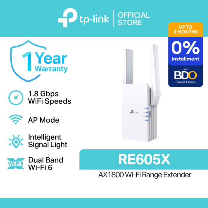 TP-Link Official | RE605X AX1800 | WiFi 6 2.4GHz & 5GHz Dual Band Mesh Fiber Wi-Fi Wireless Range Extender Long Range Access Point Signal Booster for All Network