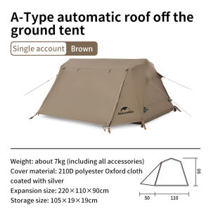 Tenda Glamping 1 Orang Naturehike CNH22ZP001 Tenda Otomatis Campbed 1 Person Kemah Premium Camping Automatic Family Tent