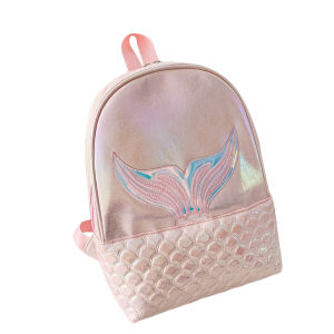 【COD&Local】Girls Casual Bling Mermaid Backpack Teenage Shiny Multipurpose Printed School Bag