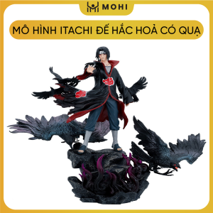 [Có BOX] - Mô hình Naruto Itachi Akatsuki đế Hắc Hỏa có quạ + 2 đầu thay thế  - Figure Naruto - Có Hộp đẹp