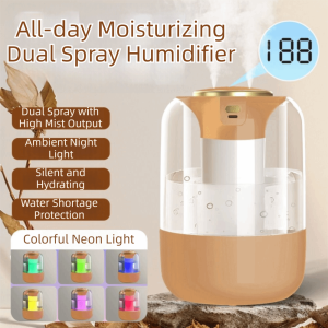 SEJUE4373 Colorful Night Light Air Humidifier 3 Modes Adjustable Mist Mist Air Purifier Water Replenishment LCD Display Fogger Home Use