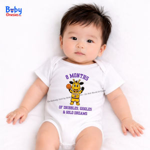 Basketball Baby Onesie 1-12 Months Milestone Bodysuit Soft Cotton Photoshoot Outfit