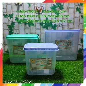 Hộp Nhựa Cao Trong Suốt 700/1500/2500ml Hiệp Thành Hộp Nhựa Đựng Thực Phẩm An Toàn