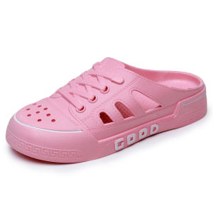 Free Shipping WomenS Summer Outdoor Sandals Flat-Soled Soft-Bottomed Non-Slip Wear-Resistant Small-Sized Hollowed-Out Slip-On Mules