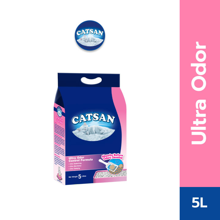 CATSAN Ultra Odor Cat Litter Sand for Cats of All Ages 5L Lazada