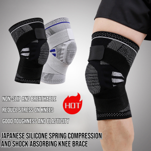 Japanese silicone spring compression and shock absorbing knee brace Sports knee pads strap support shock absorption and anti-falling