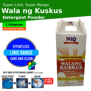 NiQ wala ng kuskus laundry detergent powder 1 kg for COLORS "babad lang tapos banlaw na" - mabango super malinis