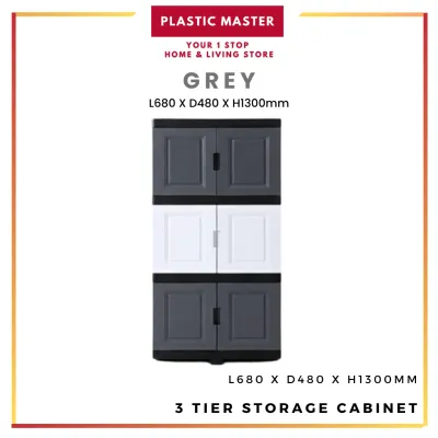 【Laci Plastik/ Plastic Drawer】Kabinet Laci Plastik 3 Tingkat Rak Bertingkat Baju/ Dapur 3 Tier Plastic Drawer Storage Cabinet Clothes