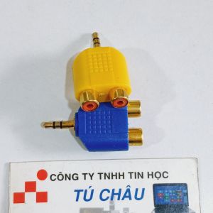 Đầu chuyển âm thanh 1 ra 2 / Chuẩn 3.5 ly ra 2 AV Cái (Nhiều màu)