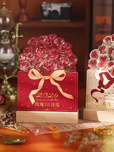 2026 Rose 3D Desk Calendar Retro Simple Business Calendar New Year High Aesthetic Literary ins Creative Souvenirs