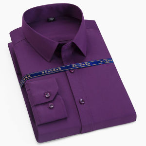 YCAMEL 2023 Top Quality Men Dress Shirt Non Iron Fashion Long Sleeve Business Formal Regular Fit Office