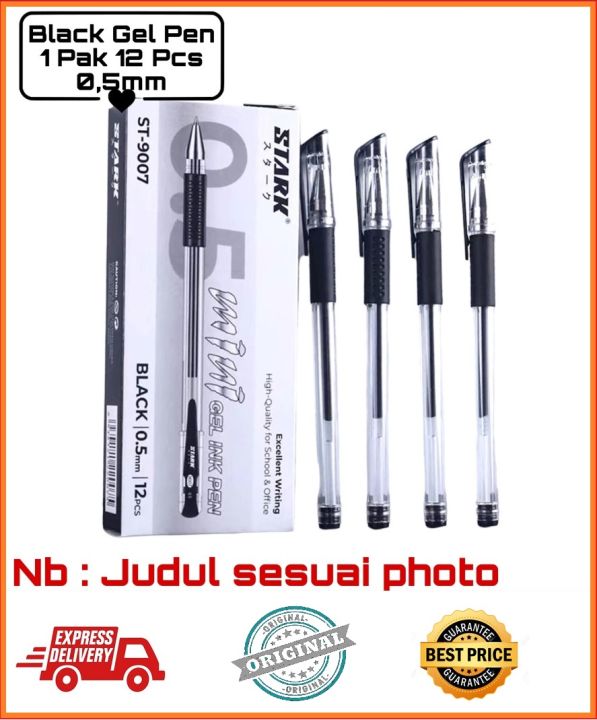 PULPEN PEN GEL MURAH 05 MM PEN GEL HITAM GROSIR HARGA PACK (12