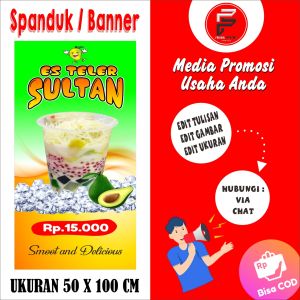 Spanduk Es Teler / Banner Es Teler / Spanduk Ukuran 50 x 100 cm