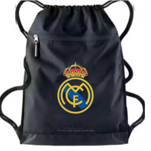 Tas Serut Real Madrid Futsal Sepak Bola Olahraga Gymsack String Bag Drawstringbag Multifungsi / Tas sepatu Bola Anti Air tali Pipih
