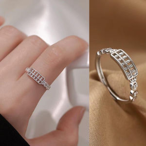 Fashion Retro Abacus Ring for Women Trendy Niche Opening Adjustable Fashion Accessories