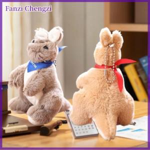 Fanzi Cute Cartoon Kangaroo Plush Keychain Stuffed Animal Doll Keyring Lovely Bag Pendant Backpack Hanging Decoration Gifts