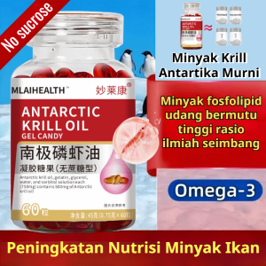 【Minyak Krill Antartika】Antarctic Krill Oil/Kapsul Minyak Krill untuk Kesehatan Kapsul Astaxanthin Peningkat Sirkulasi Suplemen Softgel Alami Kesehatan Kardiovaskular