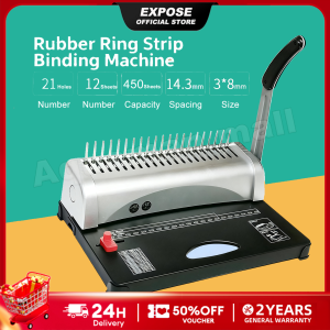 EXPOSE Comb Binding Machine Rubber Ring Strip Punched Sheets Binder 21 Hole A4 A5 Size  Office School Home