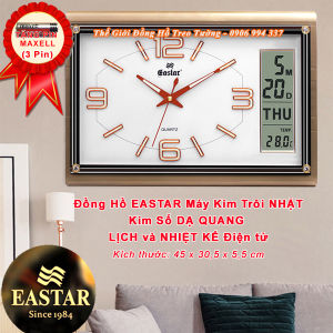 Đồng Hồ Kim Điện Tử có DẠ QUANG LỊCH và NHIỆT KẾ EASTAR - Tặng 3 Pin Maxell - Bảo Hành 2 Năm