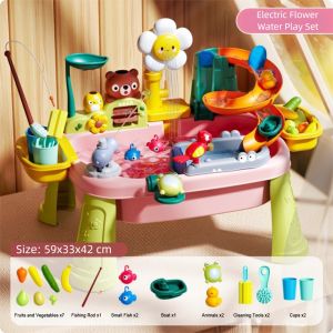 LITTLEX Chậu rửa nước Đồ chơi nhà bếp cho trẻ em Bộ rửa chén Niềm vui điện tử Đồ chơi giáo dục sớm Học tập sáng tạo Trái cây Rau củ Thực phẩm Đồ chơi nhập vai Nhập vai tại nhà