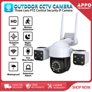 V380 PRO Q29 Three Lens CCTV Camera 6MP PTZ Control AI human motion Tracking alarm night vision Two-way voice outdoor Waterproof Security CCTV Camera