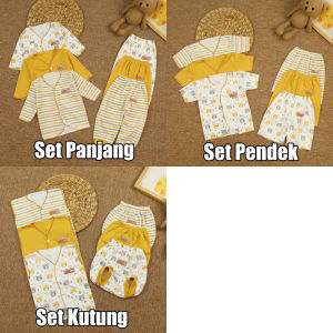 ISI 6 PCS - Baju Bayi Premium uk 0-3 Bulan / Setelan Baby Anak Laki Laki Perempuan Set Baju Kancing Kado Lahiran Perlengkapan Stelan Celana Pop Dodora Panjang Atasan babycinnamon