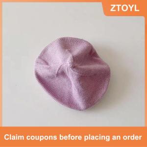 【ZTOYL】 หมวกเบเร่ต์ถักแฟชั่นสำหรับเด็ก หมวกเบเร่ต์ถักสีทึบสำหรับฤดูใบไม้ร่วงและฤดูหนาว