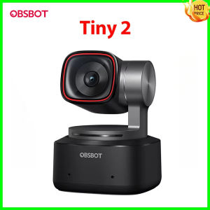 OBSBOT Tiny 2 4K AI Tracking Auto Zoom Voice Control AI-Powered Ultra Large 1/1.5 CMOS HD Webcam for Live Video Conference