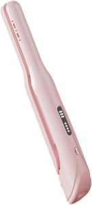 Cordless Hair Straightener and Curler 2 in 1Hair Straightener 3 Temperature 60s Heat UpTravel Flat Iron PortableAnion Ionic for Frizz-Free Smooth HairFlat IronPink