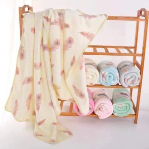 ผ้าเช็ดตัว นุ่ม  ผ้าเช็ดตัวขนเป็ด ลายขนนก  ขนาด 120×70 ราคาถูก