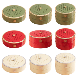 Khay nhựa thanh lịch với nắp lưu trữ container cho trái cây sấy khô và hỗn hợp Nuts 5 ngăn hộp kẹo tròn