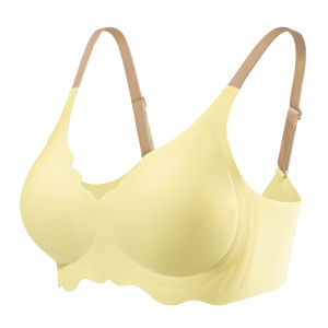 DACHAO 2022ใหม่สไตล์น้ำยางชุดชั้นในไม่มีแหวนเหล็กเข้มข้นรวบรวมชุดชั้นในลดหน้าอกป้องกันการหย่อนคล้อยที่ไร้รอยต่อ3d แถบเจลลี่สาว