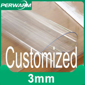 3mm All Size Customized PVC Crystal Waterproof Oil Resistant Tablecloth Transparent Plastic Protective Dining Table Pad Soft Glass Vinyl Tablecloth Cover