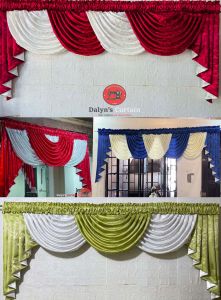 DALYNS CURTAIN | VALANCE CURTAIN 2 TONE SWAG DESIGN CAMUS SATIN