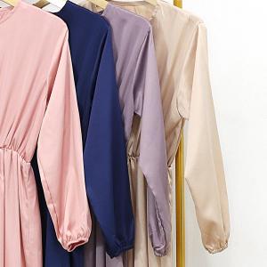 Inner Dress Gamis Wanita Lengan Panjang  Silky Polos - Daleman Inner Muslim By Demore