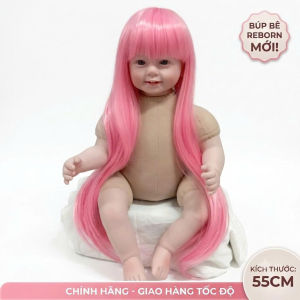 Búp Bê Gòn Mềm Mắt Tít 4 Răng 55 cm 22 inch Mẫu Vynil Reborn Baby Doll