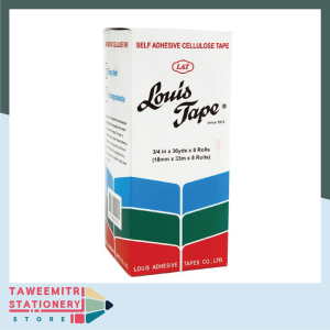 เทปใส แกนเล็ก (แกน 1 นิ้ว) ขนาด 3/4 Louis Tape (8ม้วน/กล่อง) ( ร้านทวีมิตรศึกษาภัณฑ์ / taweemitr )