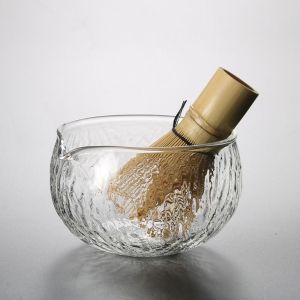 78YUANFF มีเท็กซ์เจอร์ ชามมัทฉะ กระจกสำหรับผู้หญิง พร้อมรางเท เครื่องมือทำมัทฉะ งานทำมือ ชามชาชา คนรักชา