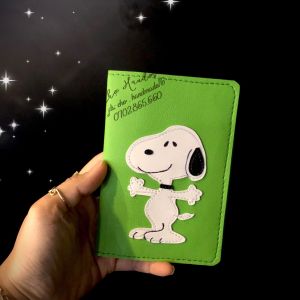 (Chat chốt tên và chọn màu) vỏ hộ chiếu SNOOPY-bao hộ chiếu con chó