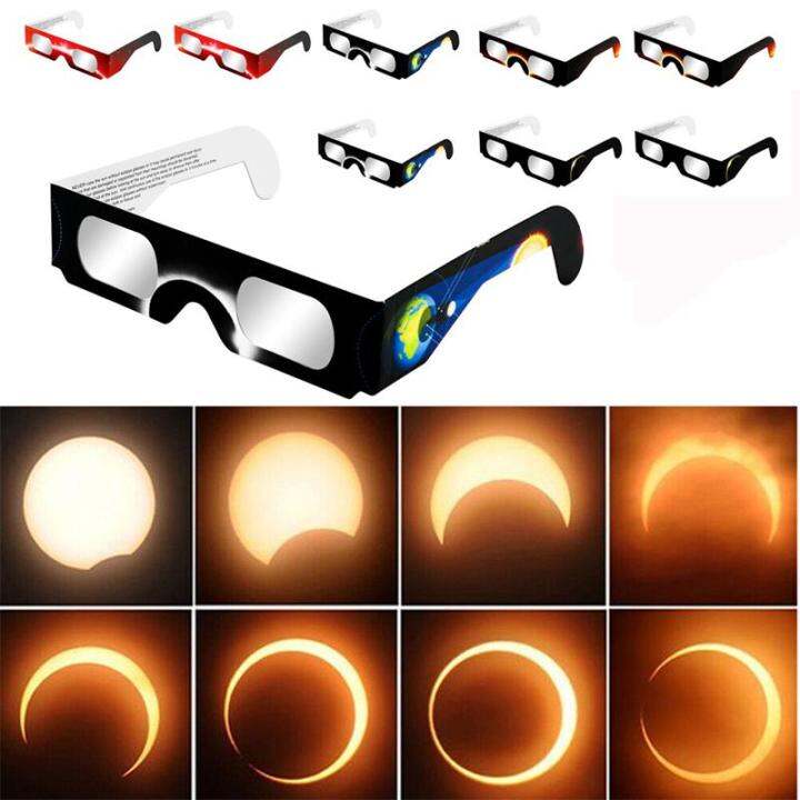 6pcs Random Paper Solar Eclipse Glasses Protect Eyes Anti-UV Viewing ...