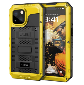 Ốp lưng R-Just IP68 cho iPhone 16 Pro Max 15 14 Plus 13 12 11 Pro Max XS XR 8 + 7 + 6 Plus SE 2020 IP68 kim loại thô chống nước vỏ bảo vệ vỏ chống sốc miếng bảo vệ màn hình