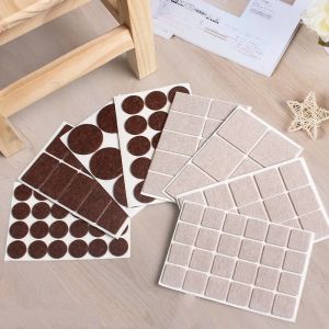Self Adhesive Felt Chair Leg Pads Wood Floor Protectors Furniture Legs Table Leg Covers Round Bottom Anti-Slip Pads Set