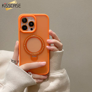 【Có vòng bảo vệ ống kính máy ảnh của điện thoại 】Kisscase Ốp lưng iphone15promax ốp lưng 360 ° vô hình với vỏ vòng bảo vệ ống kính máy ảnh của điện thoại tương tự giá đỡ xoay vỏ magsafe cho apple15 mới ốp điện thoại cho iphone cứng di động pc trắng đục mờ