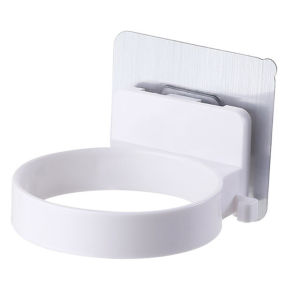[SG SELLER]New ABS Bathroom Shelf Storage High Quality Wall-mounted Hair Dryer Holder Rack Organizer Hairdryer Bathroom Accessories