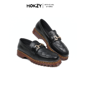 Sepatu Pantofel Wanita Hitam HOKZY KIARA - Sepatu Flat Loafers Womens Black Casual Formal Shoes